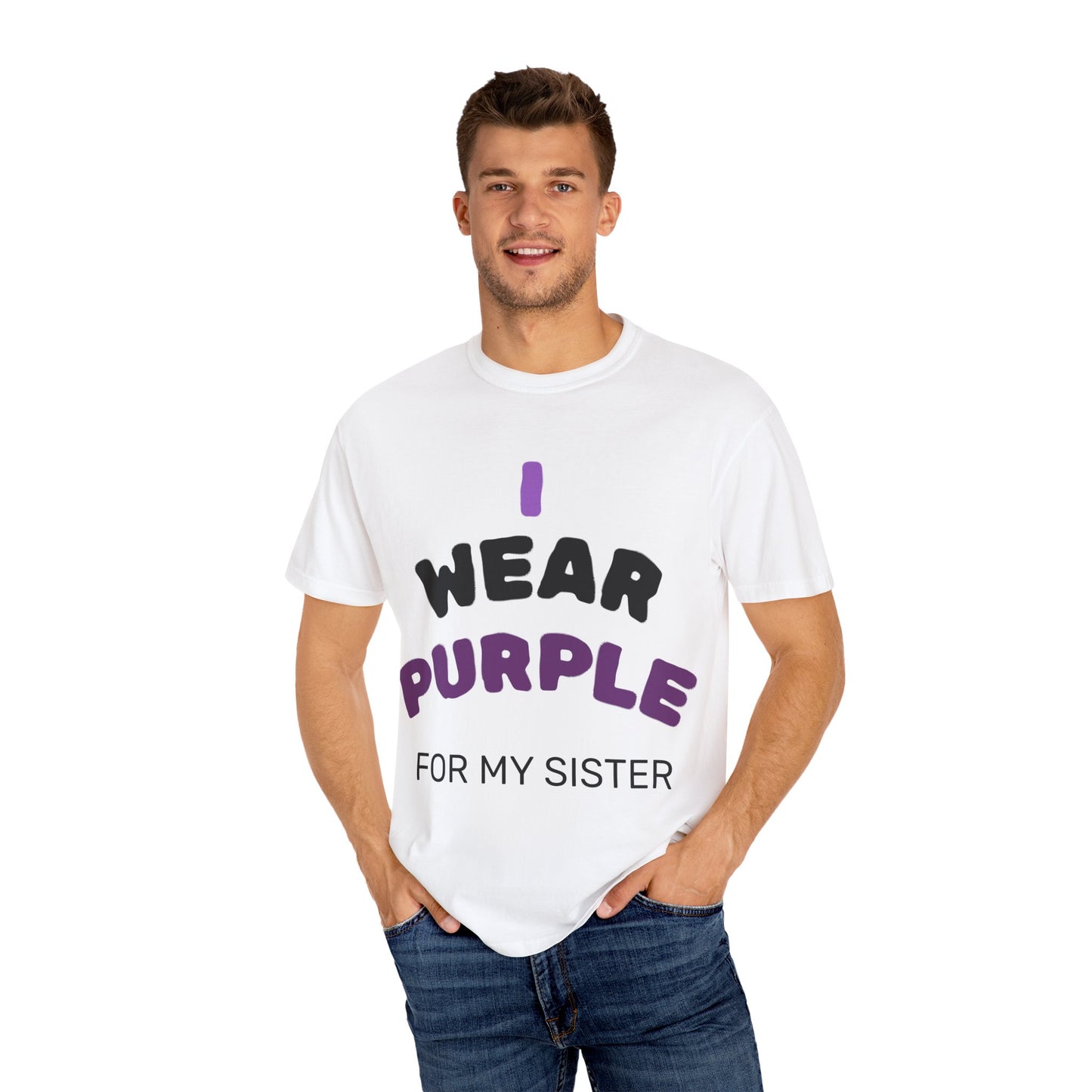 Unisex Awareness T-Shirt - I Wear Purple for My Sister, Supportive Gift for Awareness Month, Advocacy Tee, Cancer Awareness Shirt, [...]