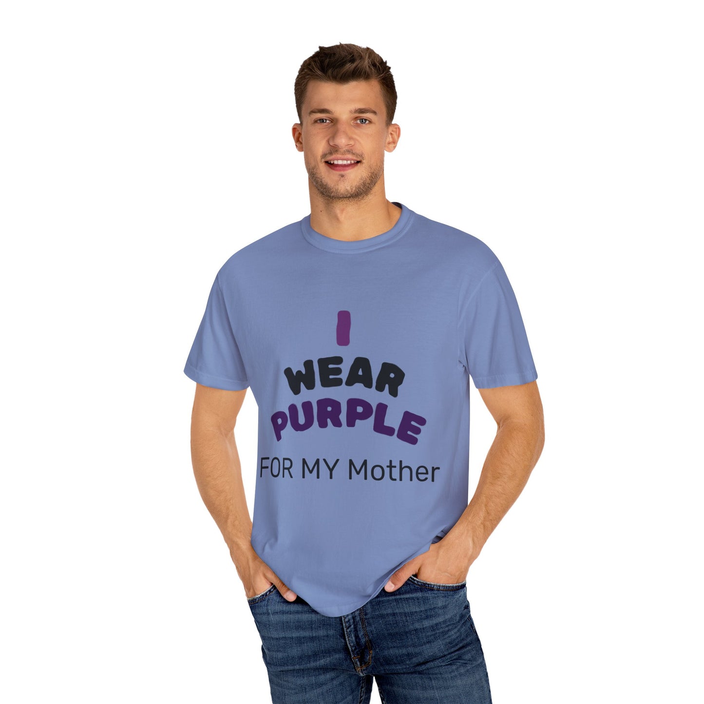 For Mom Purple T-Shirt for Awareness, Gift for Mom, Family Reunion, Cancer Support Apparel, Comfortable Casual Wear