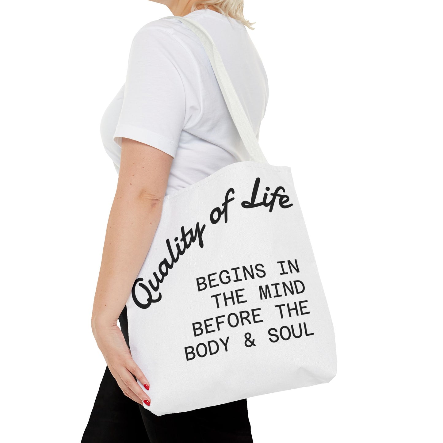 Mindful Living Tote Bag | Inspirational Daily Reminder, Eco-Friendly Gift, Motivational Quote Bag, Shopping Tote, Yoga Accessory