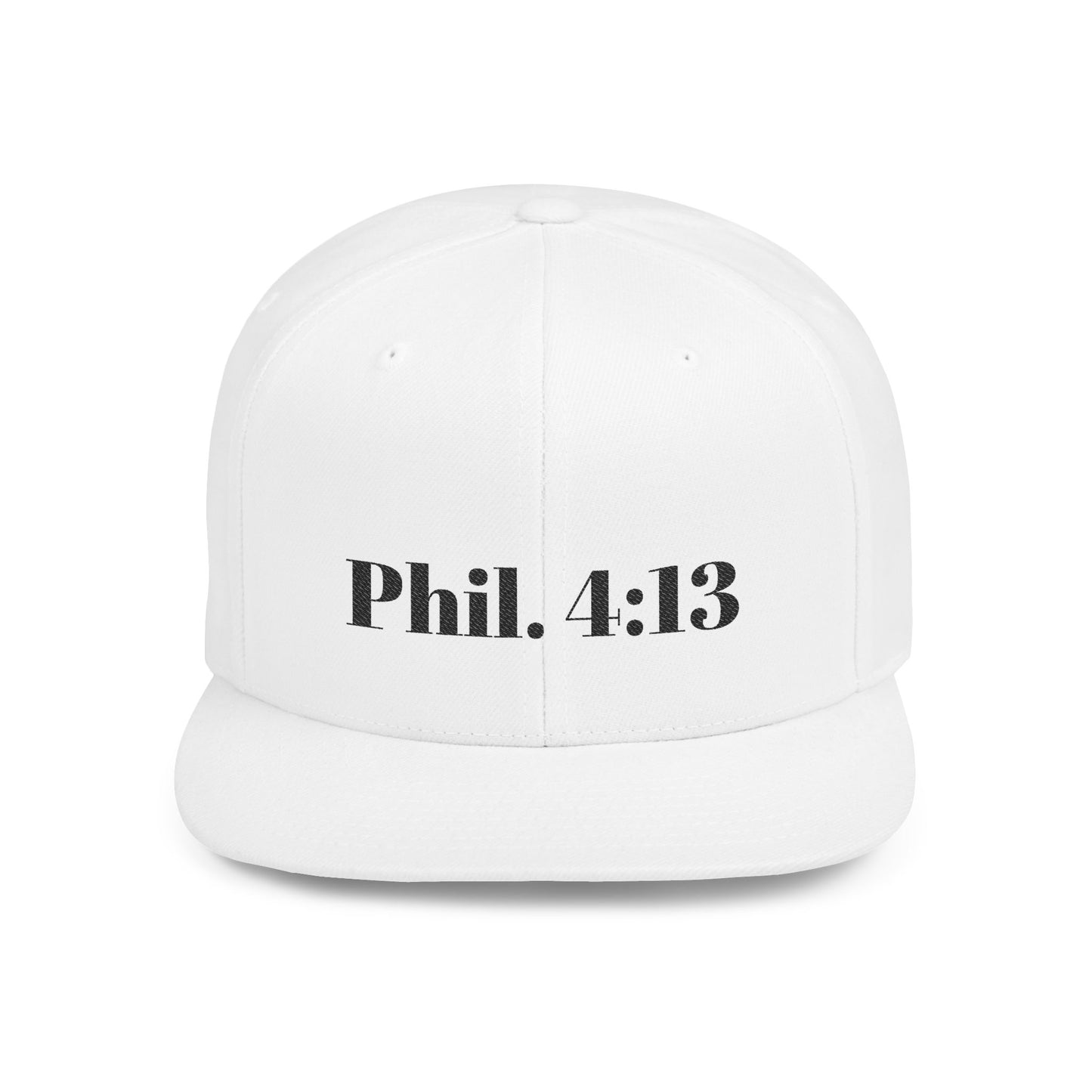 Phil. 4:13 Inspirational Flat Bill Snapback Hat, Motivational Cap for Men, Women, Sports Enthusiasts, Perfect Gift, Everyday Wear