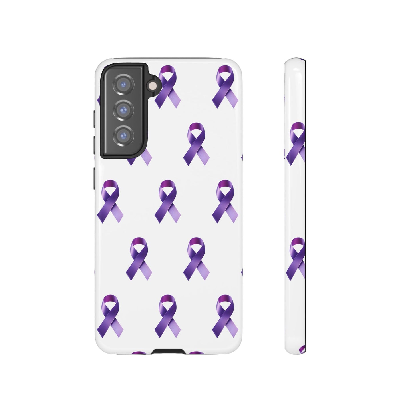 Purple Ribbon Phone Case, Tough Cases for Cancer Awareness, Gift for Loved Ones, Supportive Phone Cover, Awareness Merchandise