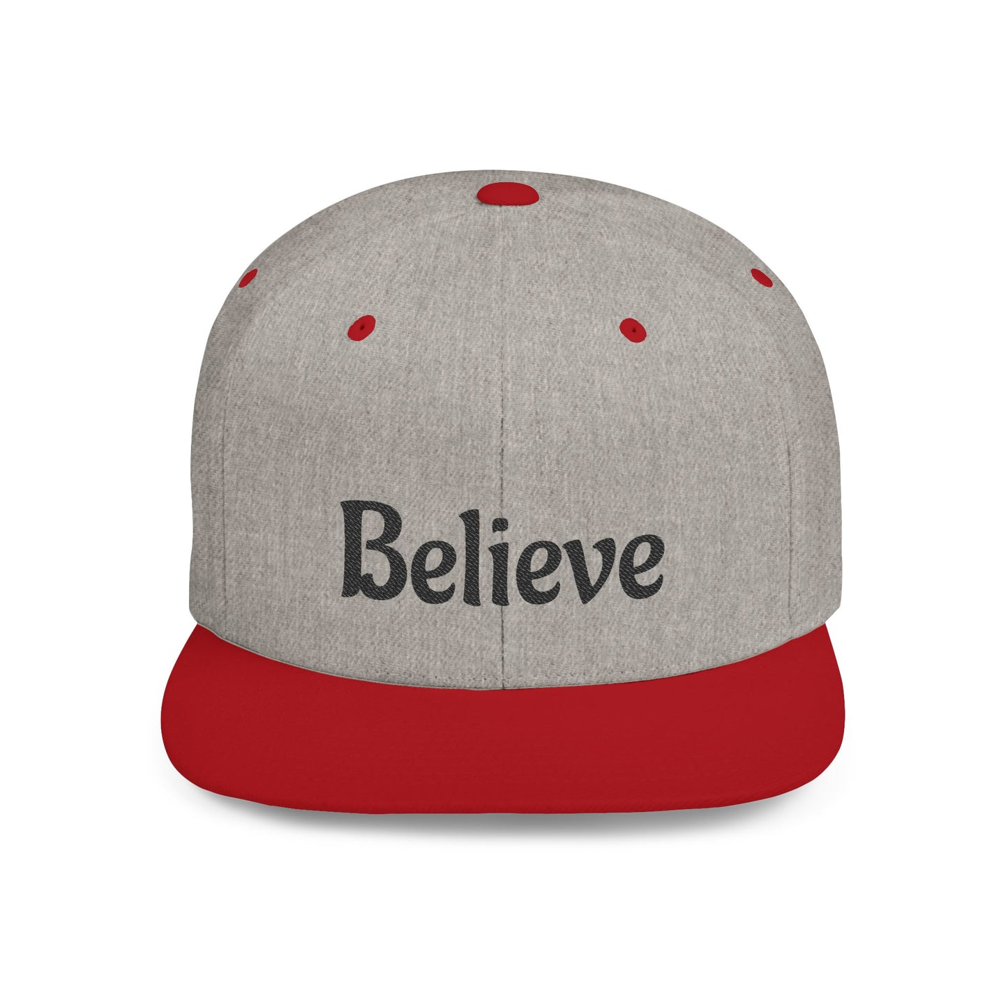 Believe Flat Bill Snapback Cap | Trendy Hip Hop Hat, Gift for Him or Her, Casual Everyday Wear, Inspiring Quote, Fashion Accessory