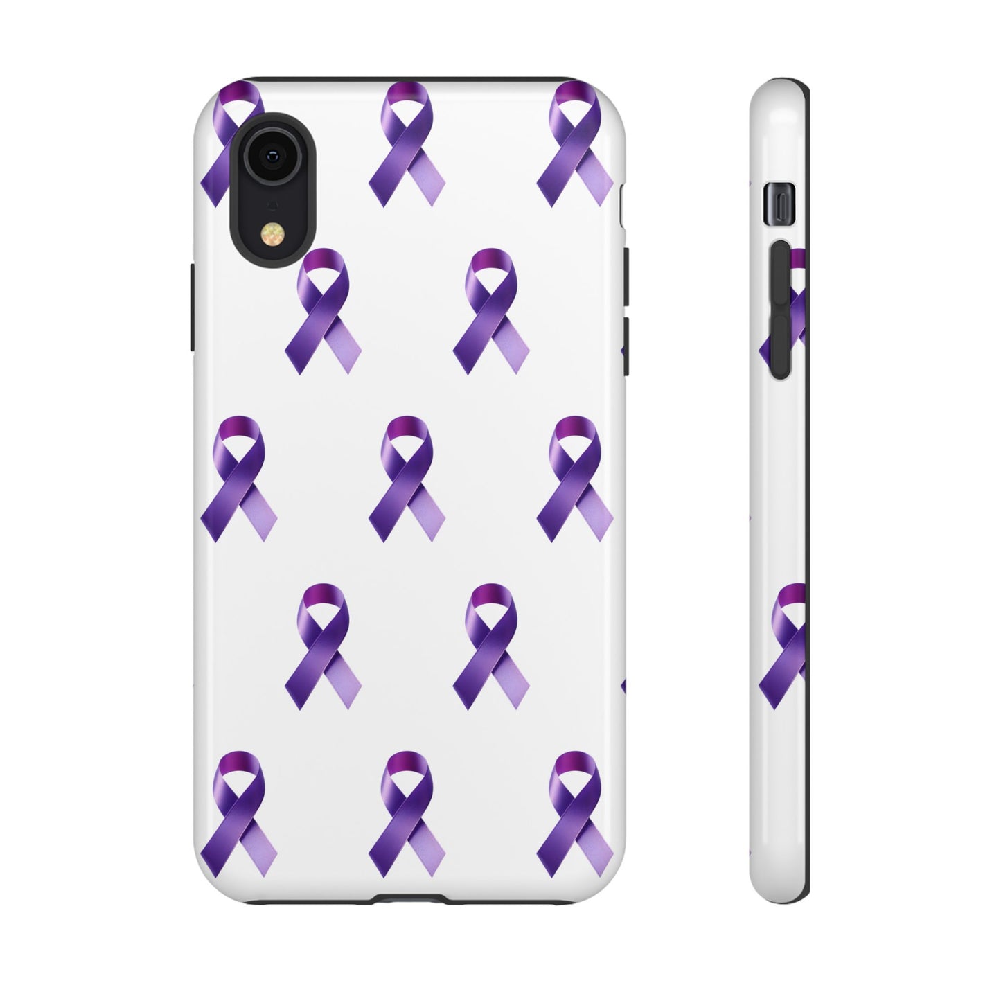 Purple Ribbon Phone Case, Tough Cases for Cancer Awareness, Gift for Loved Ones, Supportive Phone Cover, Awareness Merchandise