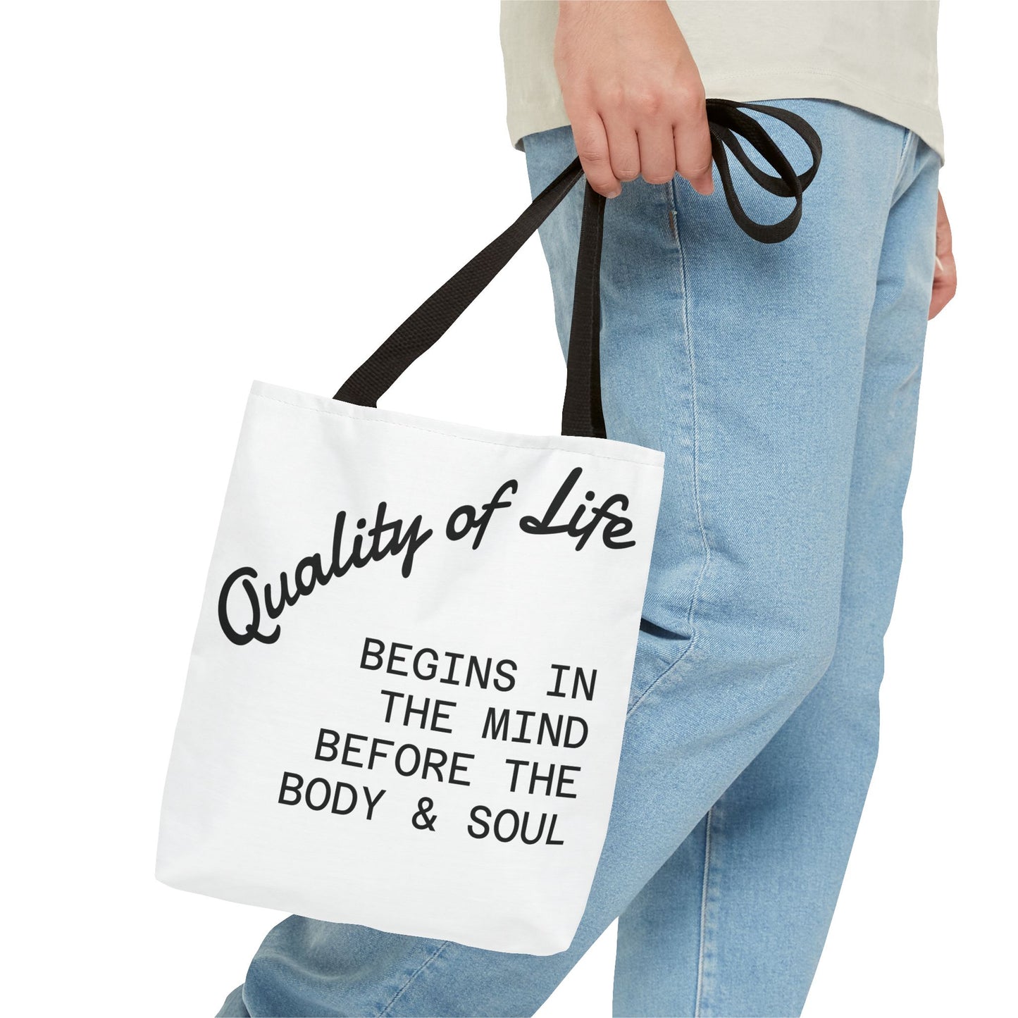 Mindful Living Tote Bag | Inspirational Daily Reminder, Eco-Friendly Gift, Motivational Quote Bag, Shopping Tote, Yoga Accessory