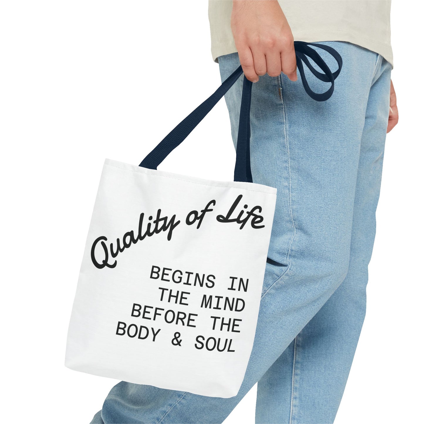 Mindful Living Tote Bag | Inspirational Daily Reminder, Eco-Friendly Gift, Motivational Quote Bag, Shopping Tote, Yoga Accessory