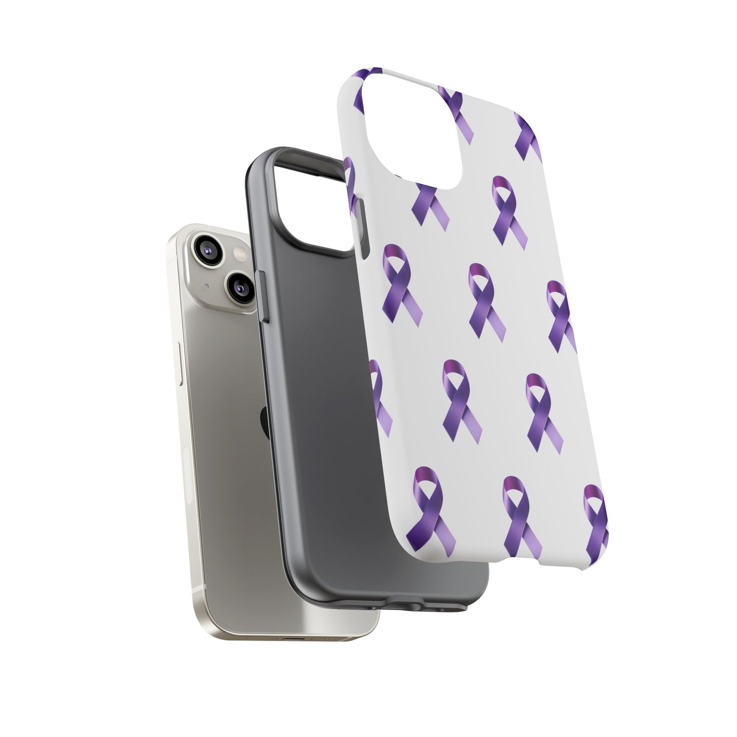 Purple Ribbon Phone Case, Tough Cases for Cancer Awareness, Gift for Loved Ones, Supportive Phone Cover, Awareness Merchandise