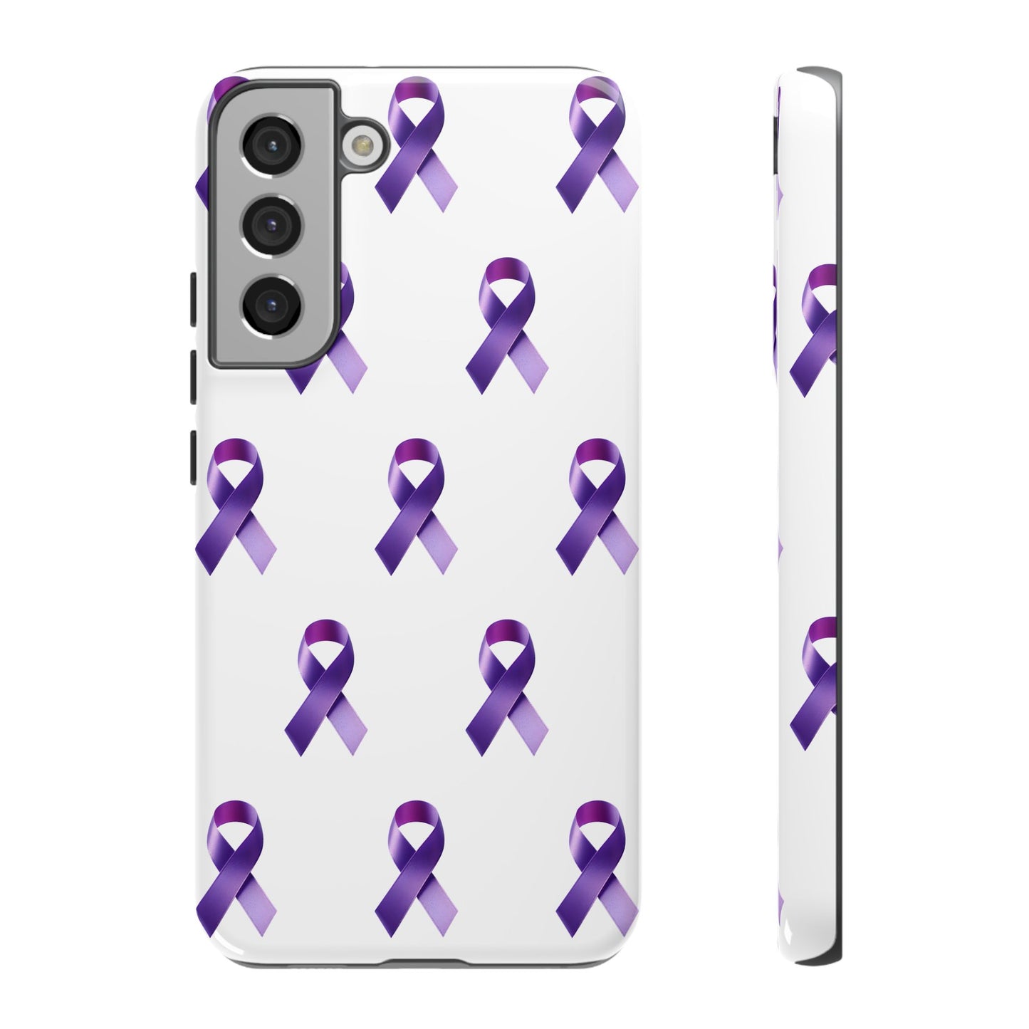 Purple Ribbon Phone Case, Tough Cases for Cancer Awareness, Gift for Loved Ones, Supportive Phone Cover, Awareness Merchandise