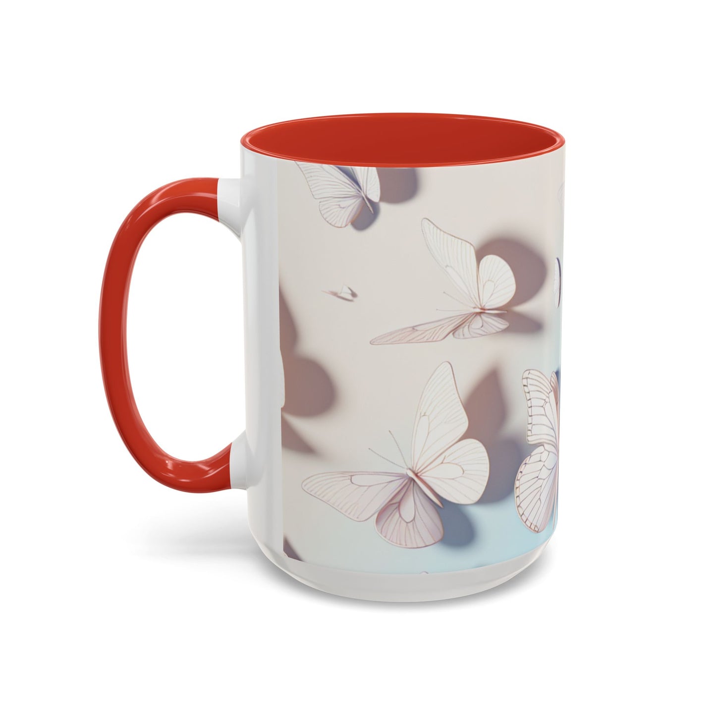 Elegant Butterfly Accent Coffee Mug, Floral Gift, Home Decor, Butterfly Design, Perfect for Birthdays, Nature Lovers