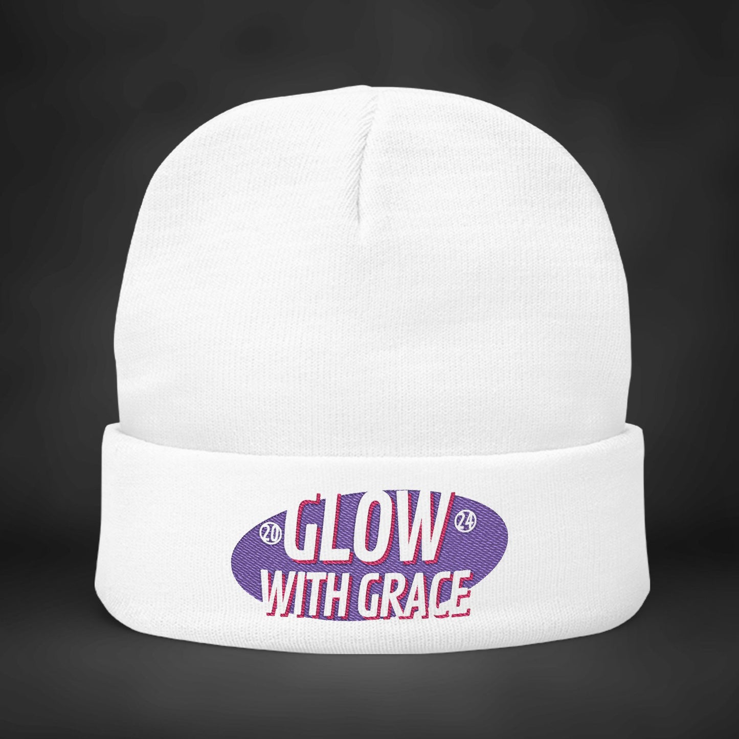 S-Line:: Glow With Grace Embroidered Beanie
