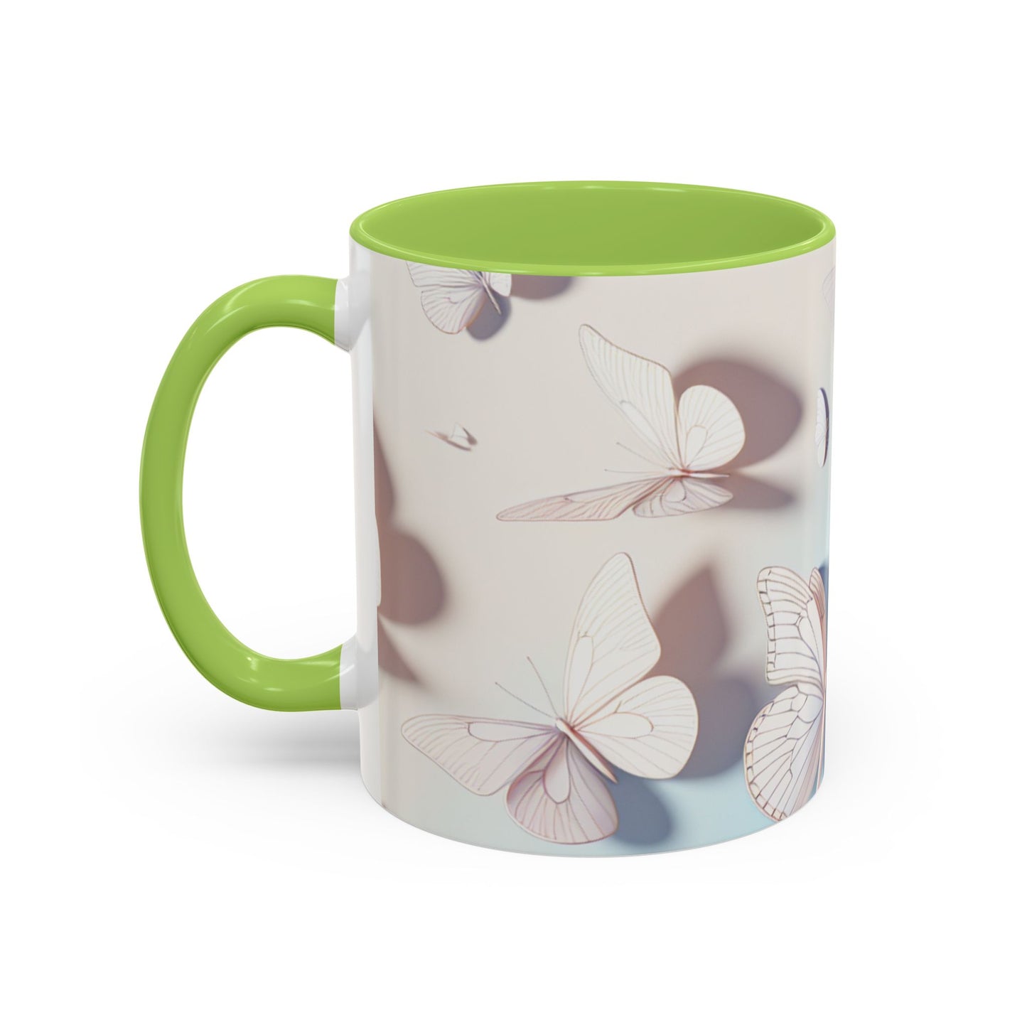 Elegant Butterfly Accent Coffee Mug, Floral Gift, Home Decor, Butterfly Design, Perfect for Birthdays, Nature Lovers