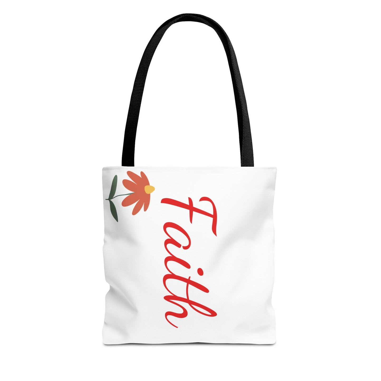 Faith Floral Tote Bag, Motivational Gift for Her, Everyday Use Tote, Inspirational Shopping Bag, Eco-Friendly Bag, Christian Faith Apparel