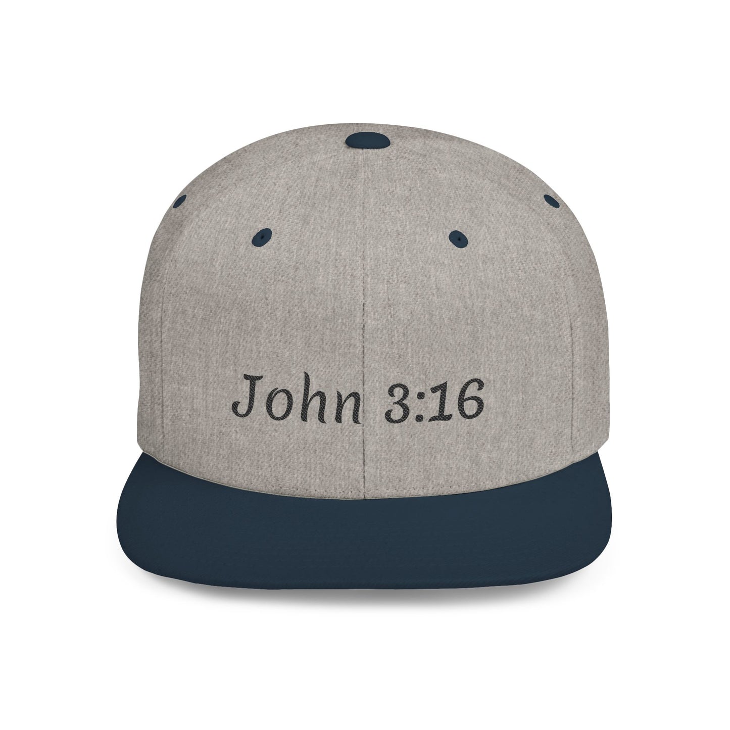 John 3:16 Flat Bill Snapback Hat, Religious Hat, Christian Apparel, Gift for Him, Inspirational Cap