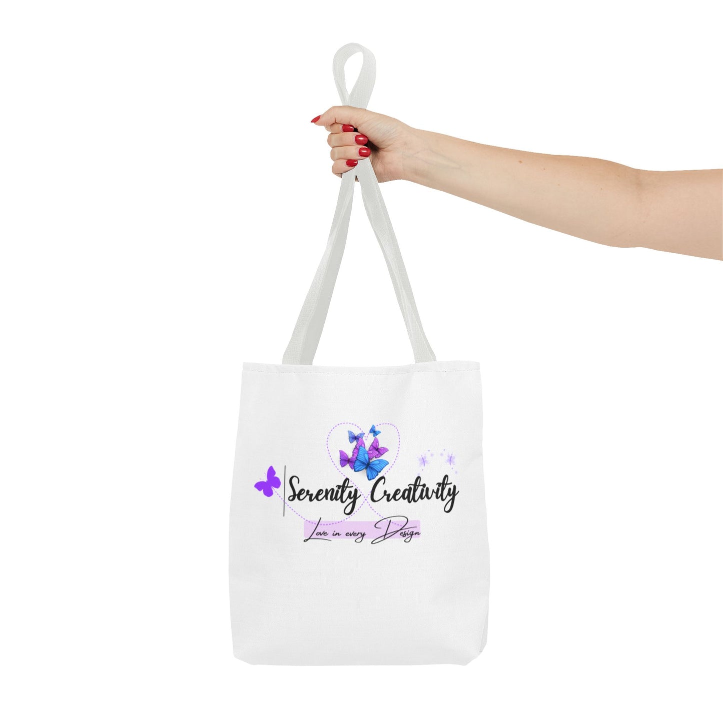 Serenity Creativity Tote Bag, AOP Art Bag, Stylish Tote, Gift for Creatives, Butterfly Design, Eco-Friendly Shopper