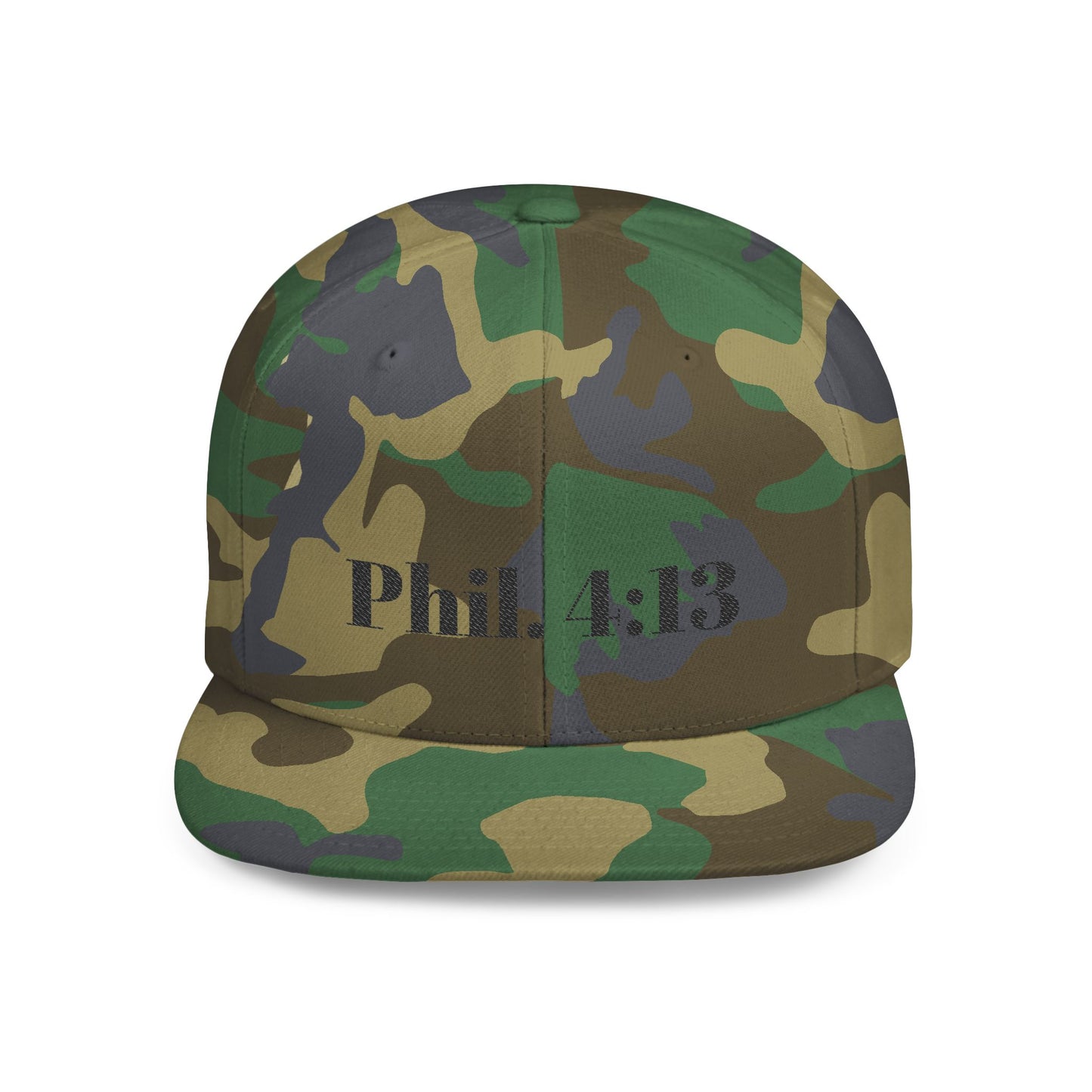 Phil. 4:13 Inspirational Flat Bill Snapback Hat, Motivational Cap for Men, Women, Sports Enthusiasts, Perfect Gift, Everyday Wear
