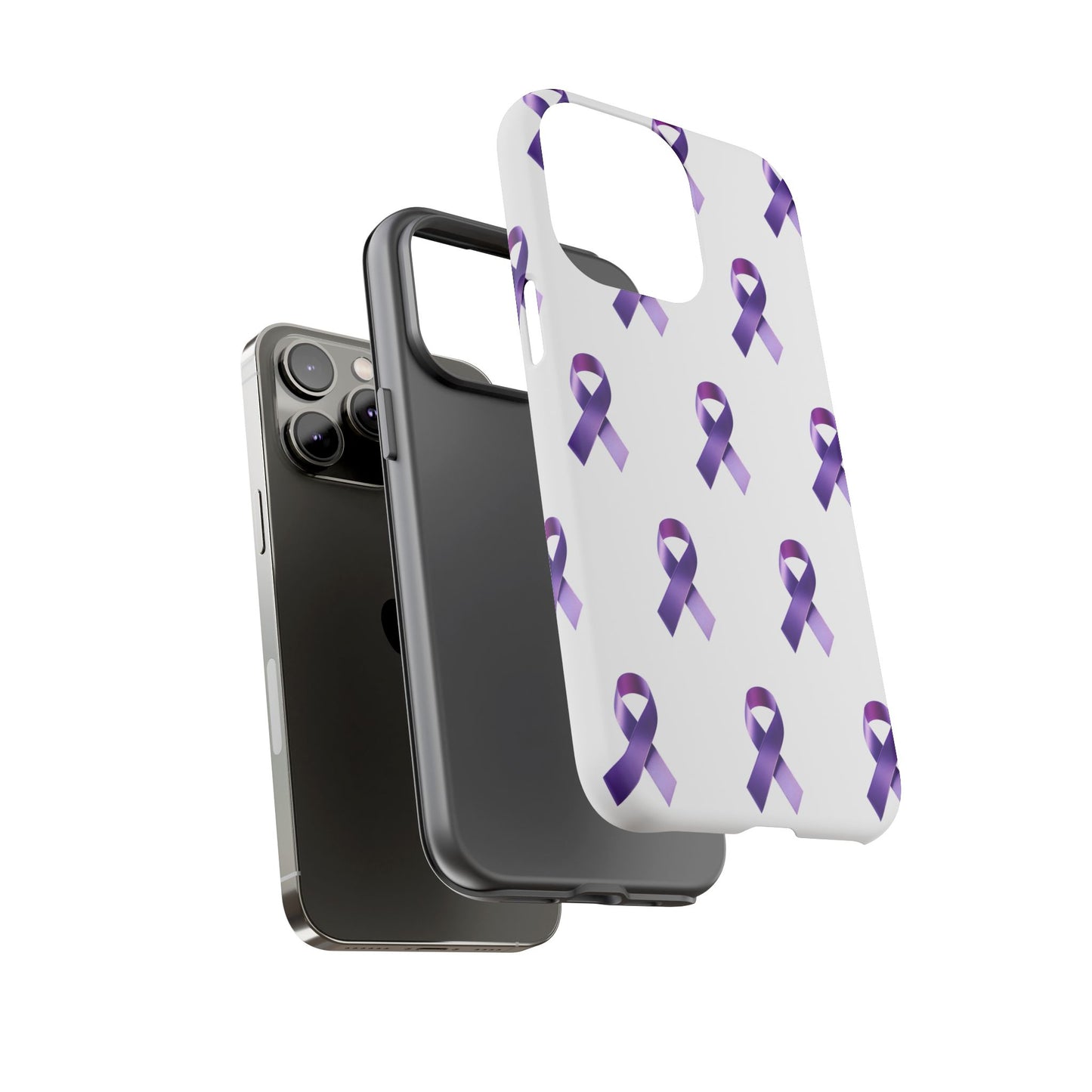 Purple Ribbon Phone Case, Tough Cases for Cancer Awareness, Gift for Loved Ones, Supportive Phone Cover, Awareness Merchandise