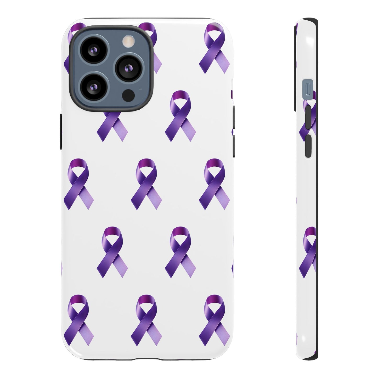 Purple Ribbon Phone Case, Tough Cases for Cancer Awareness, Gift for Loved Ones, Supportive Phone Cover, Awareness Merchandise