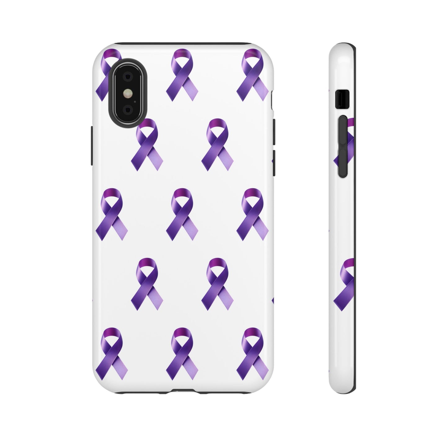 Purple Ribbon Phone Case, Tough Cases for Cancer Awareness, Gift for Loved Ones, Supportive Phone Cover, Awareness Merchandise