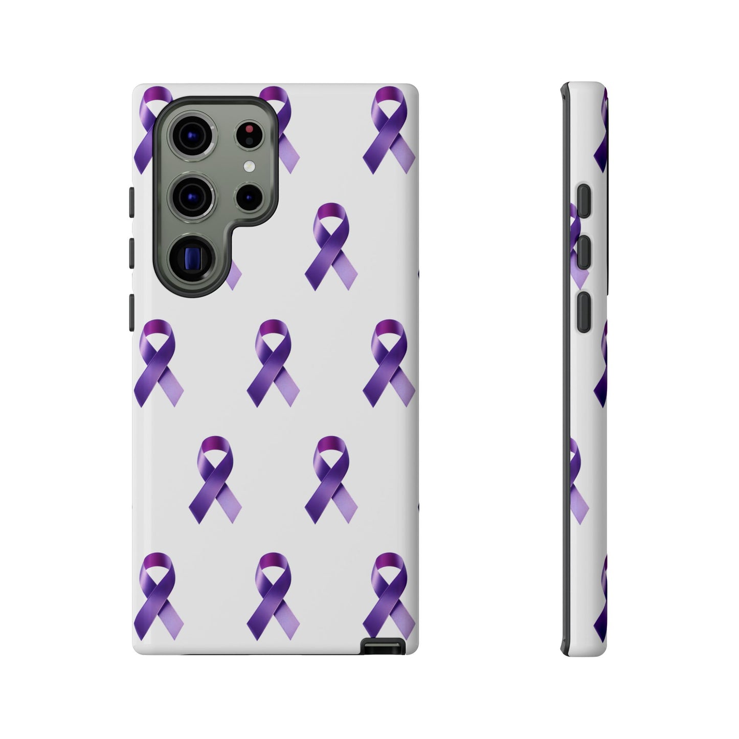Purple Ribbon Phone Case, Tough Cases for Cancer Awareness, Gift for Loved Ones, Supportive Phone Cover, Awareness Merchandise