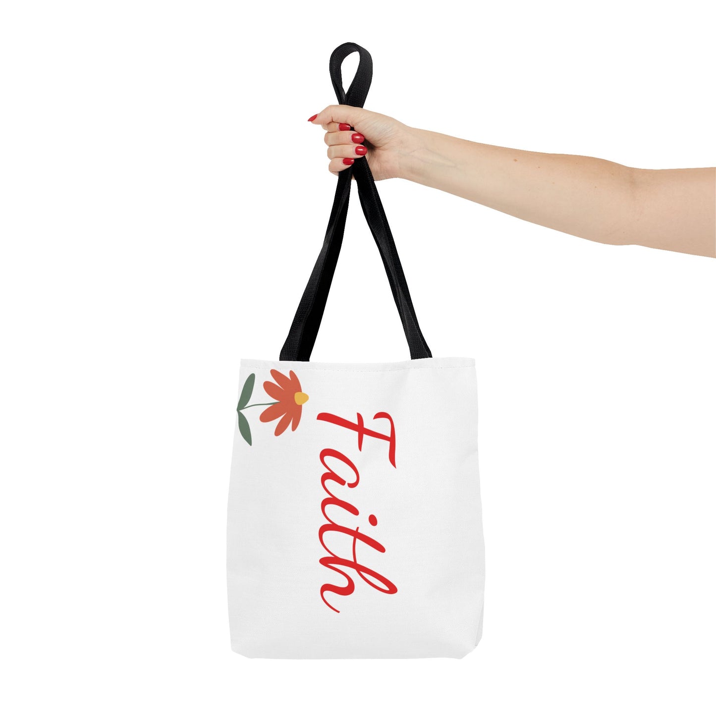 Faith Floral Tote Bag, Motivational Gift for Her, Everyday Use Tote, Inspirational Shopping Bag, Eco-Friendly Bag, Christian Faith Apparel