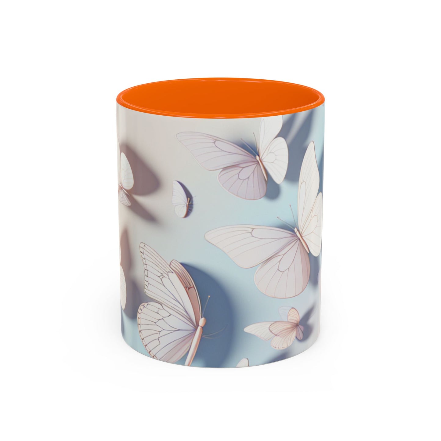 Elegant Butterfly Accent Coffee Mug, Floral Gift, Home Decor, Butterfly Design, Perfect for Birthdays, Nature Lovers