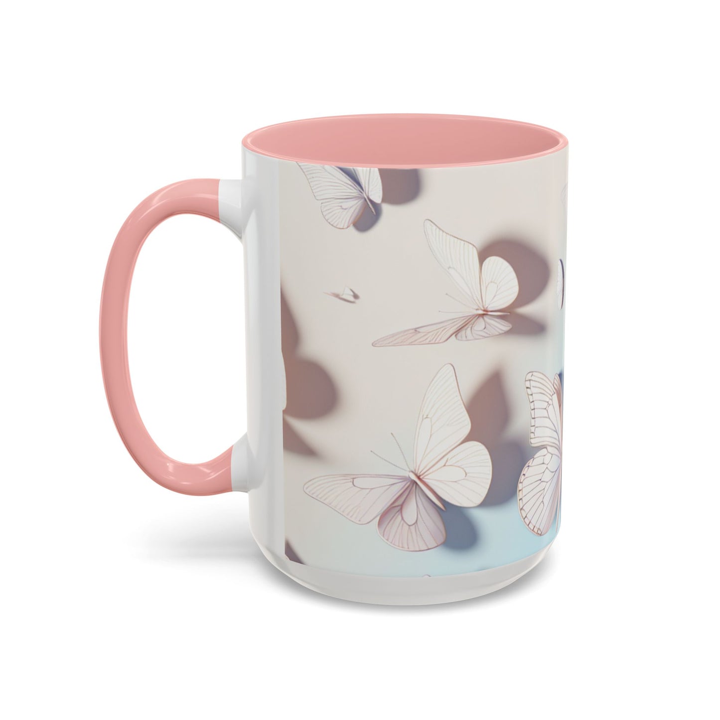 Elegant Butterfly Accent Coffee Mug, Floral Gift, Home Decor, Butterfly Design, Perfect for Birthdays, Nature Lovers