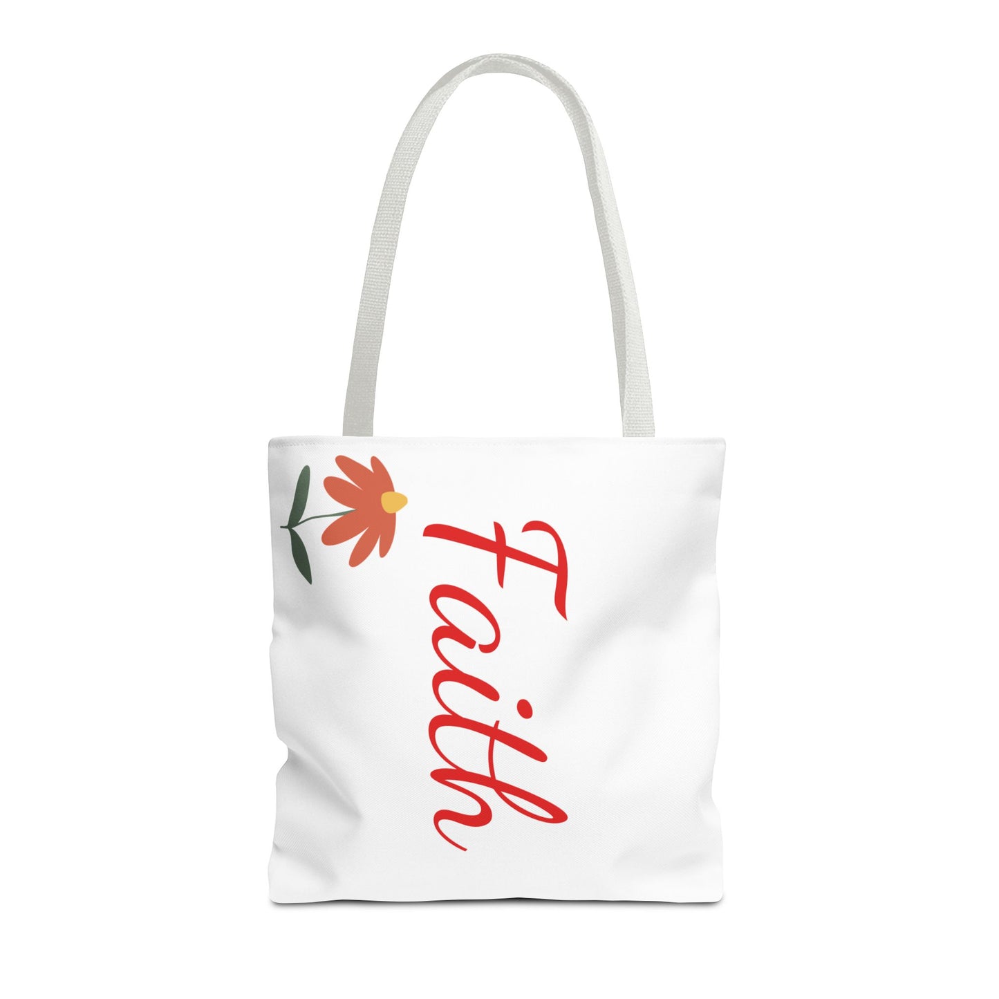 Faith Floral Tote Bag, Motivational Gift for Her, Everyday Use Tote, Inspirational Shopping Bag, Eco-Friendly Bag, Christian Faith Apparel
