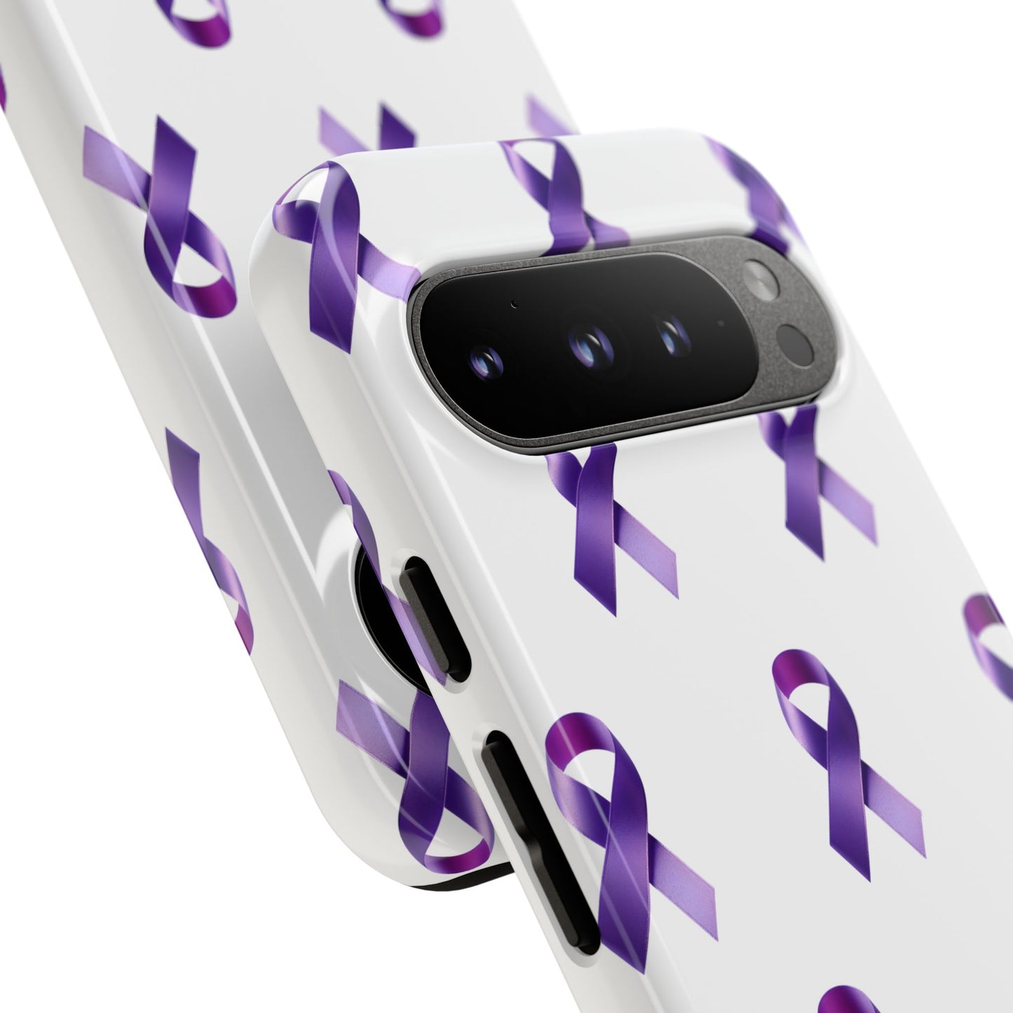 Purple Ribbon Phone Case, Tough Cases for Cancer Awareness, Gift for Loved Ones, Supportive Phone Cover, Awareness Merchandise