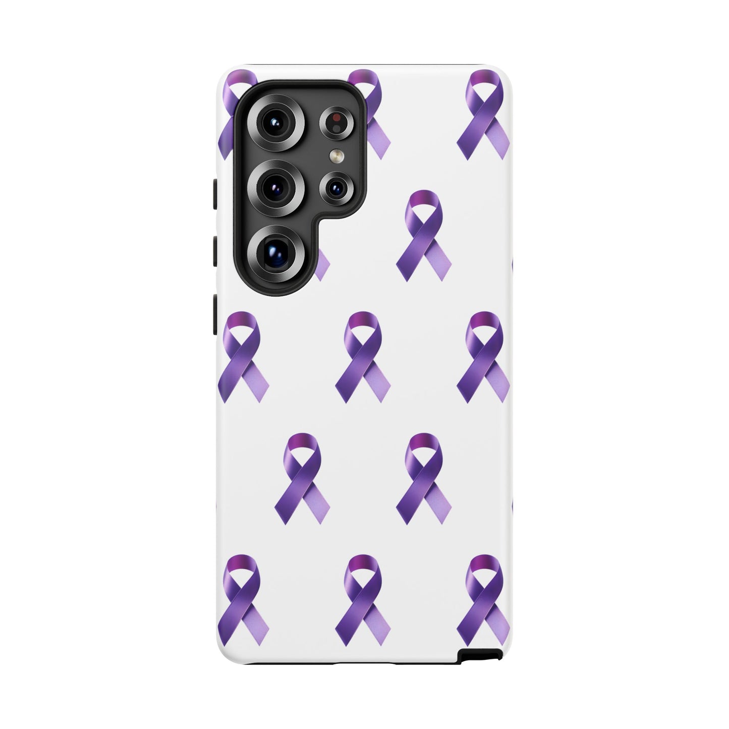 Purple Ribbon Phone Case, Tough Cases for Cancer Awareness, Gift for Loved Ones, Supportive Phone Cover, Awareness Merchandise