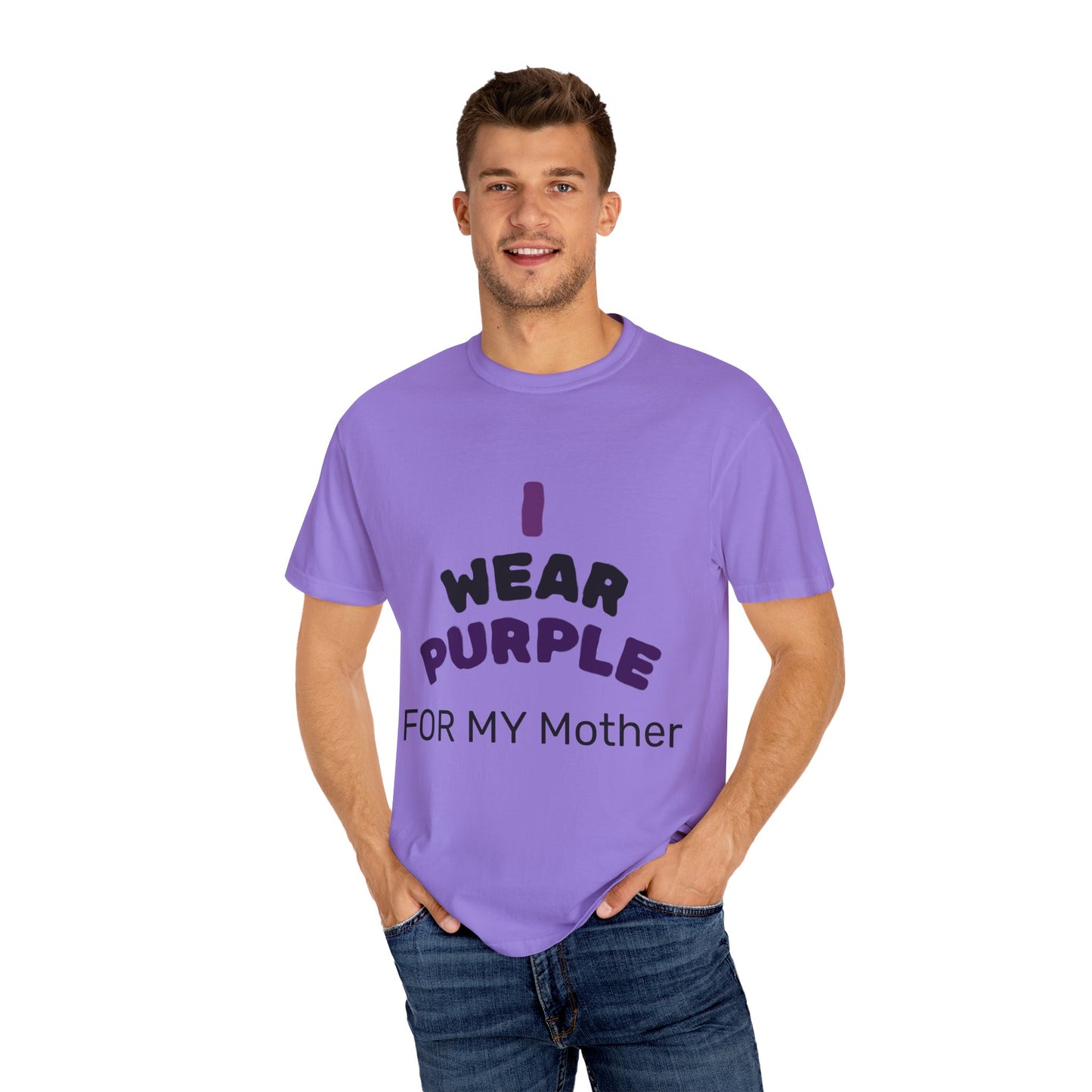 For Mom Purple T-Shirt for Awareness, Gift for Mom, Family Reunion, Cancer Support Apparel, Comfortable Casual Wear
