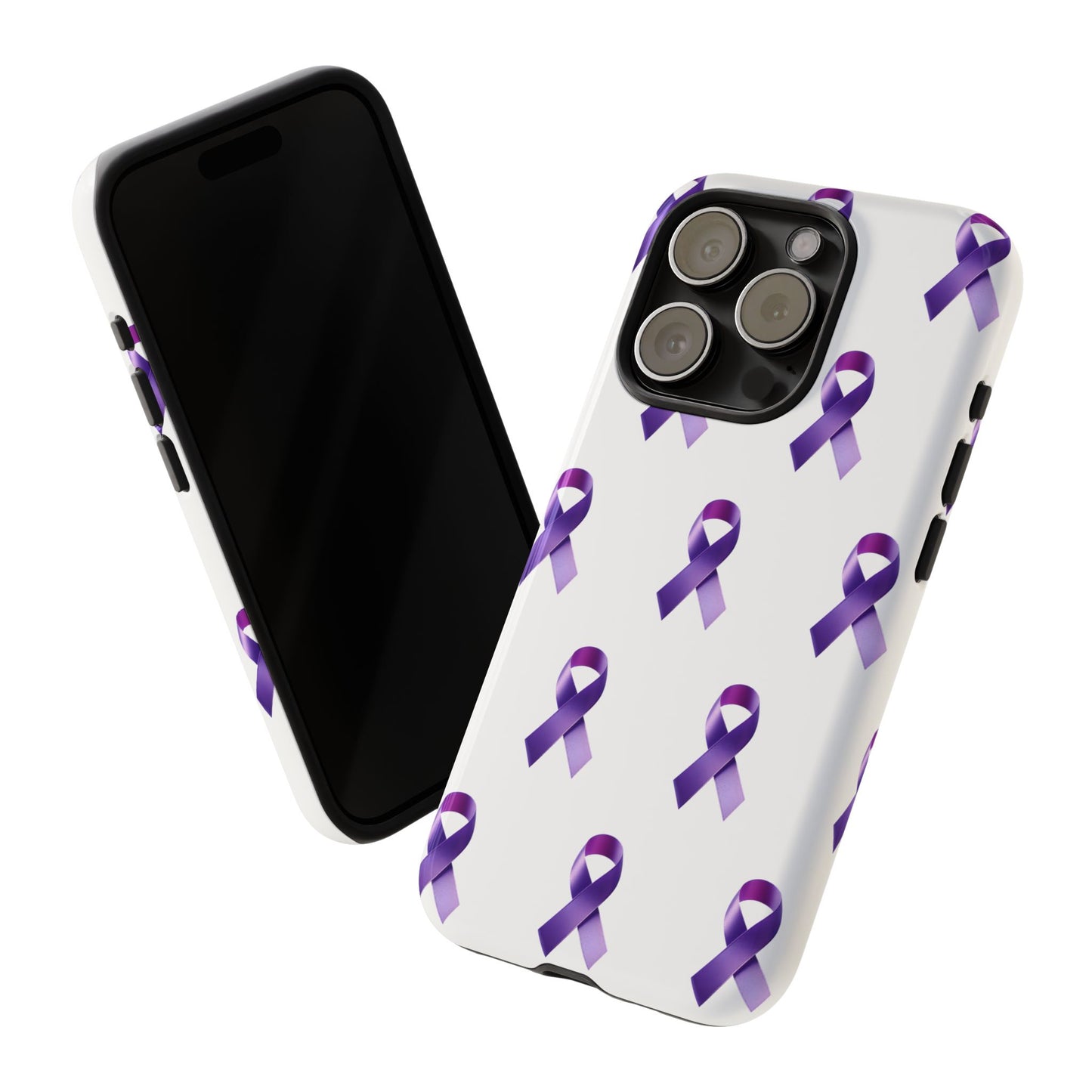 Purple Ribbon Phone Case, Tough Cases for Cancer Awareness, Gift for Loved Ones, Supportive Phone Cover, Awareness Merchandise