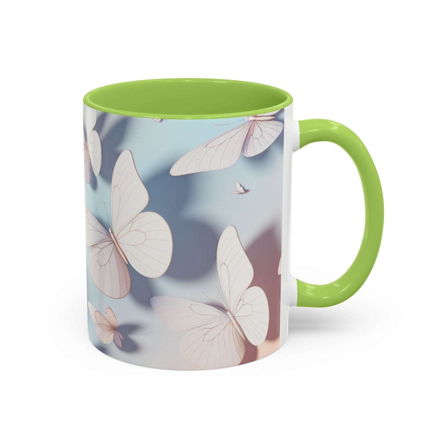 Elegant Butterfly Accent Coffee Mug, Floral Gift, Home Decor, Butterfly Design, Perfect for Birthdays, Nature Lovers