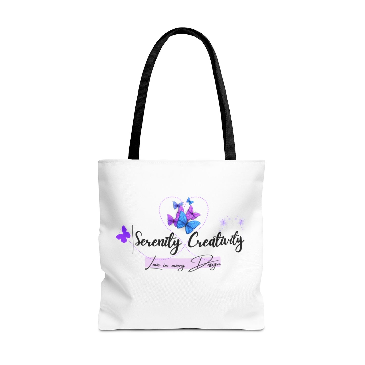 Serenity Creativity Tote Bag, AOP Art Bag, Stylish Tote, Gift for Creatives, Butterfly Design, Eco-Friendly Shopper