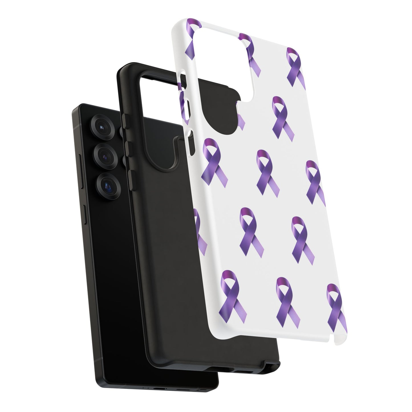 Purple Ribbon Phone Case, Tough Cases for Cancer Awareness, Gift for Loved Ones, Supportive Phone Cover, Awareness Merchandise