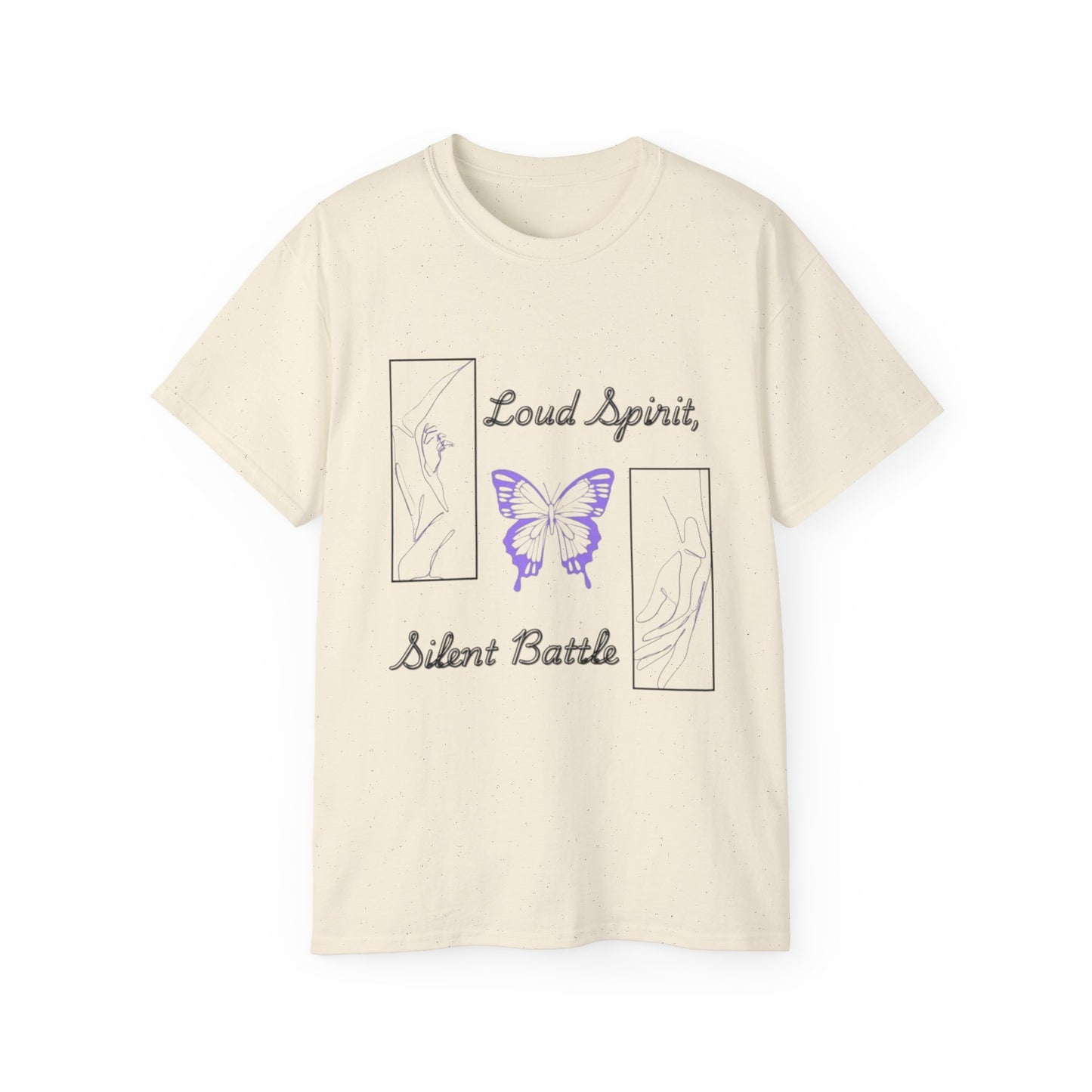 Loud Spirit Butterfly Tee, Inspirational T-Shirt, Unisex Cotton Shirt, Perfect Gift for Friends, Motivational Apparel, Self-Care Reminder