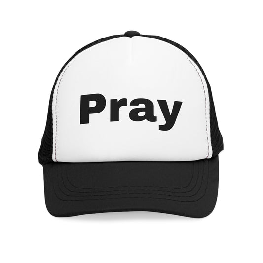Inspirational Mesh Cap for Daily Motivation | Pray Trucker Hat, Faith-Based Gift, Outdoor Style, Casual Wear, Religious Apparel