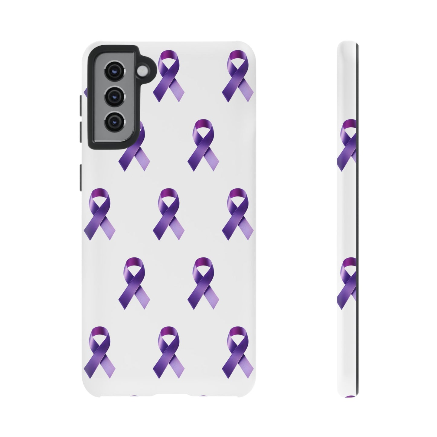 Purple Ribbon Phone Case, Tough Cases for Cancer Awareness, Gift for Loved Ones, Supportive Phone Cover, Awareness Merchandise