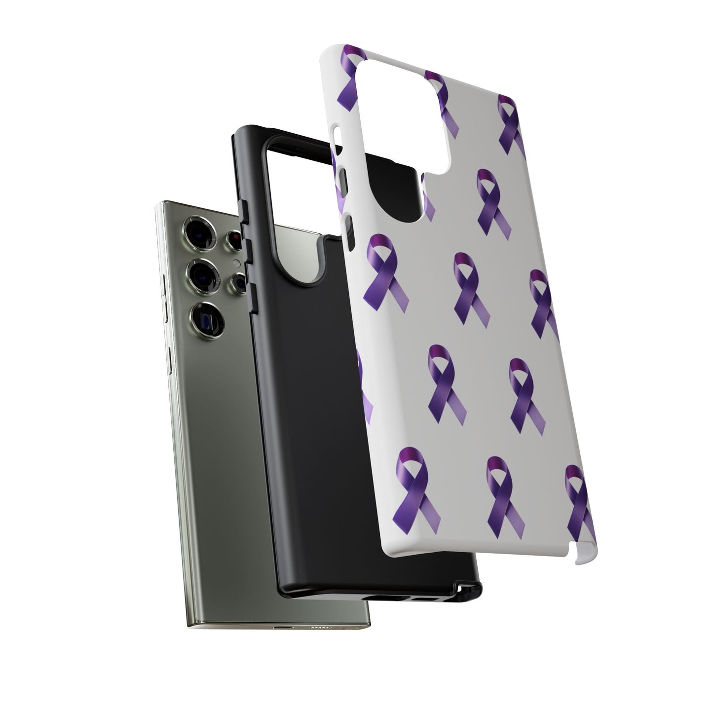 Purple Ribbon Phone Case, Tough Cases for Cancer Awareness, Gift for Loved Ones, Supportive Phone Cover, Awareness Merchandise