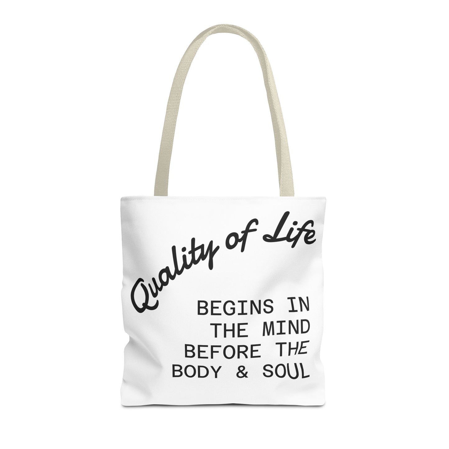 Mindful Living Tote Bag | Inspirational Daily Reminder, Eco-Friendly Gift, Motivational Quote Bag, Shopping Tote, Yoga Accessory
