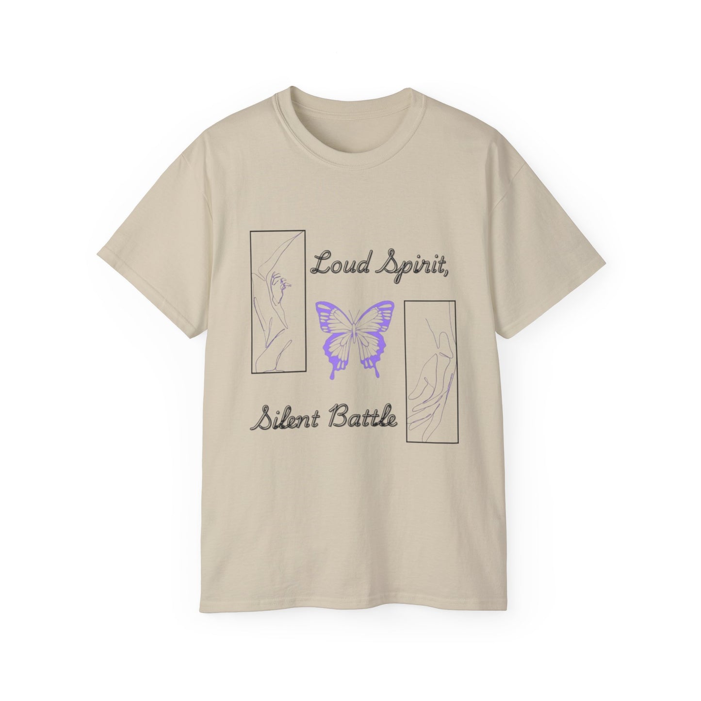 Loud Spirit Butterfly Tee, Inspirational T-Shirt, Unisex Cotton Shirt, Perfect Gift for Friends, Motivational Apparel, Self-Care Reminder