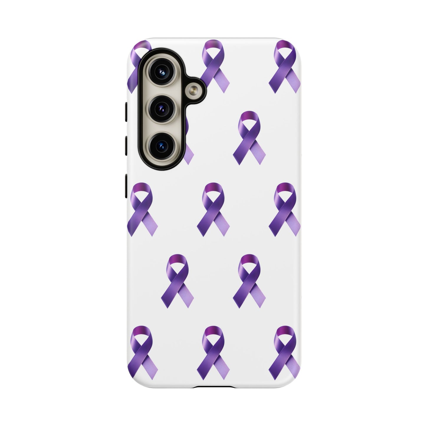 Purple Ribbon Phone Case, Tough Cases for Cancer Awareness, Gift for Loved Ones, Supportive Phone Cover, Awareness Merchandise