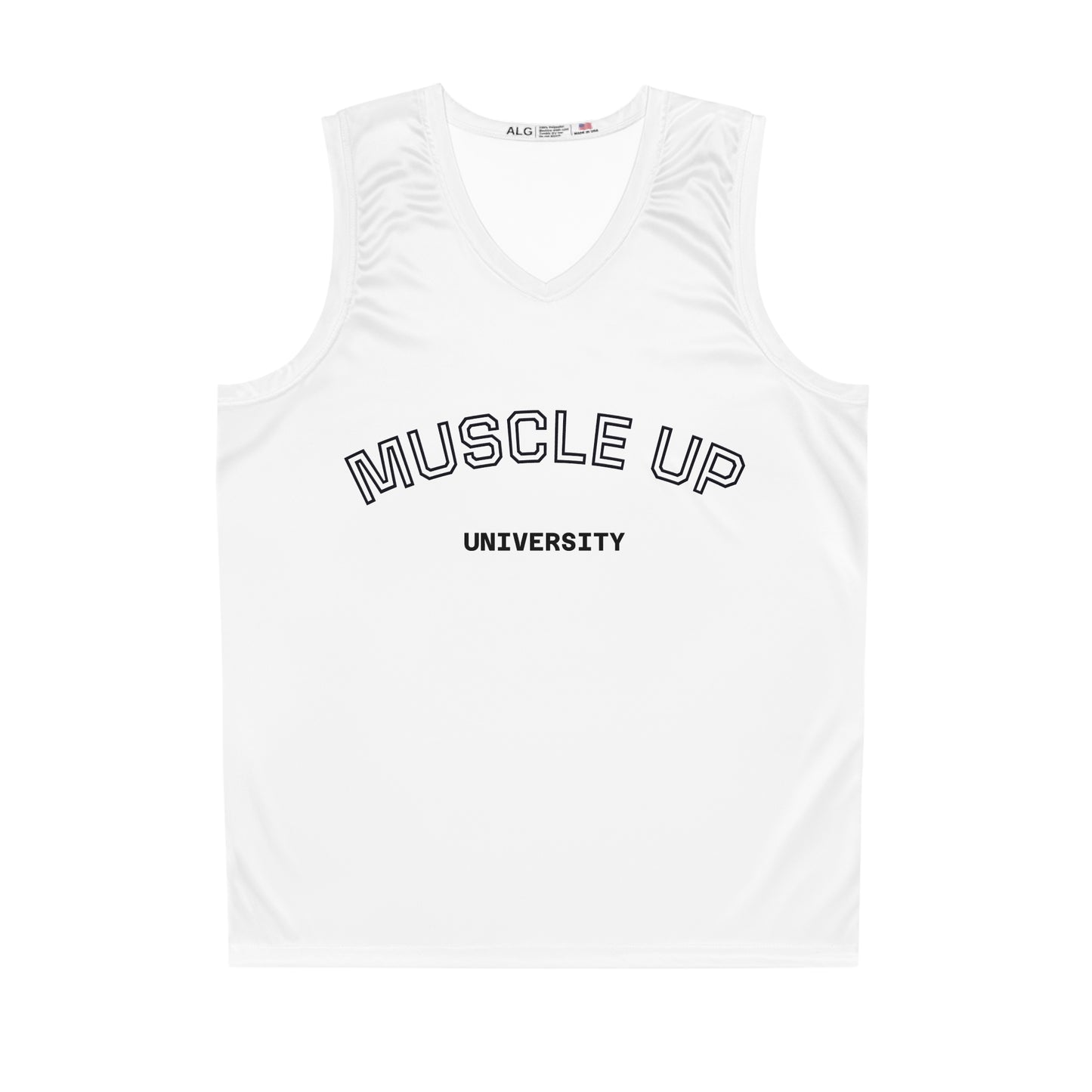 Muscle Up Basketball Jersey, Sports Tank Top, Motivational Athletic Wear, Gifts for Athletes, Summer Sports Apparel