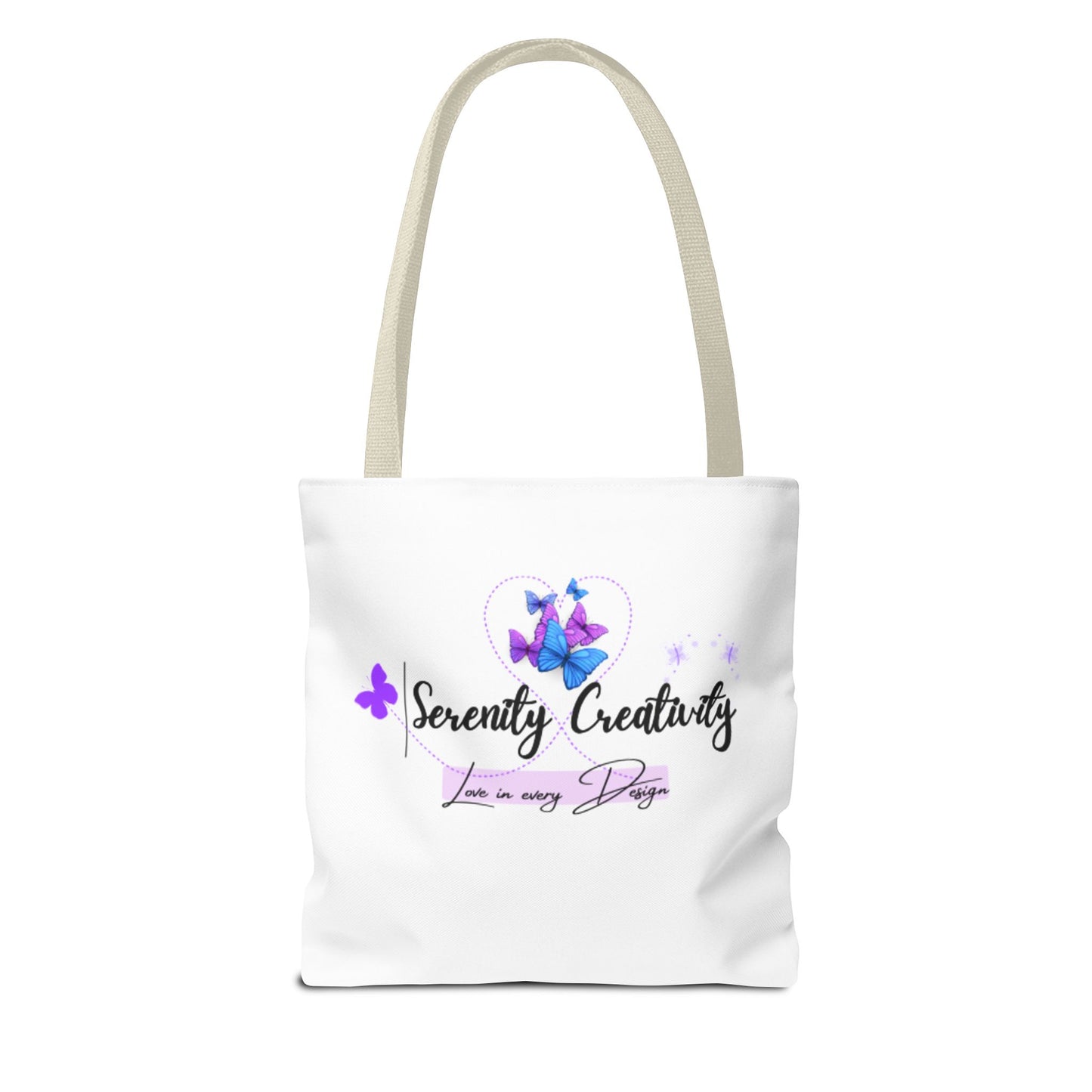 Serenity Creativity Tote Bag, AOP Art Bag, Stylish Tote, Gift for Creatives, Butterfly Design, Eco-Friendly Shopper