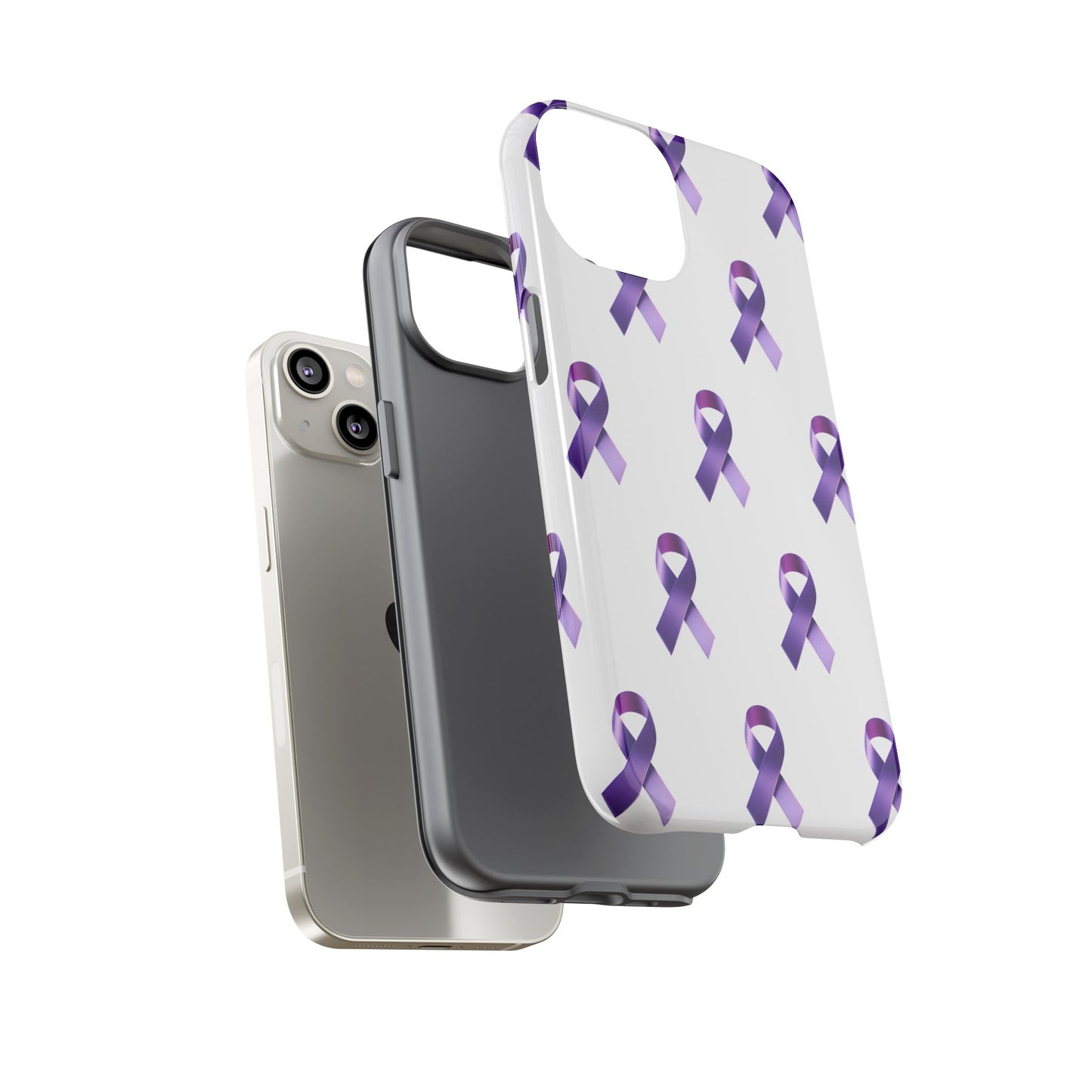 Purple Ribbon Phone Case, Tough Cases for Cancer Awareness, Gift for Loved Ones, Supportive Phone Cover, Awareness Merchandise