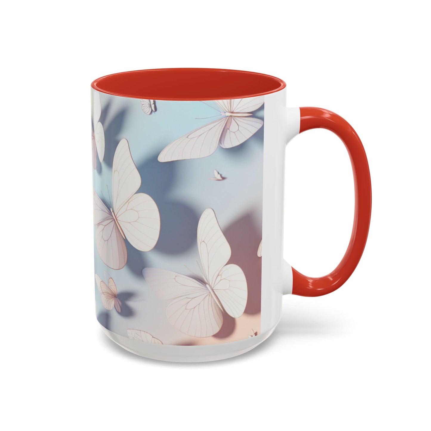 Elegant Butterfly Accent Coffee Mug, Floral Gift, Home Decor, Butterfly Design, Perfect for Birthdays, Nature Lovers