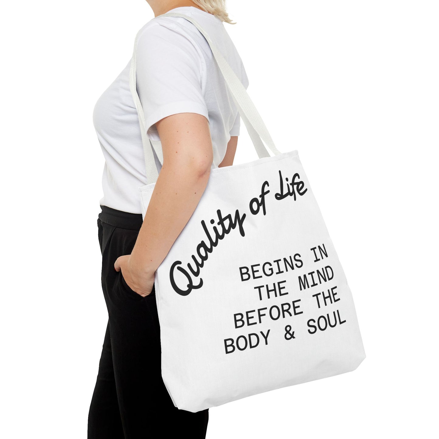 Mindful Living Tote Bag | Inspirational Daily Reminder, Eco-Friendly Gift, Motivational Quote Bag, Shopping Tote, Yoga Accessory