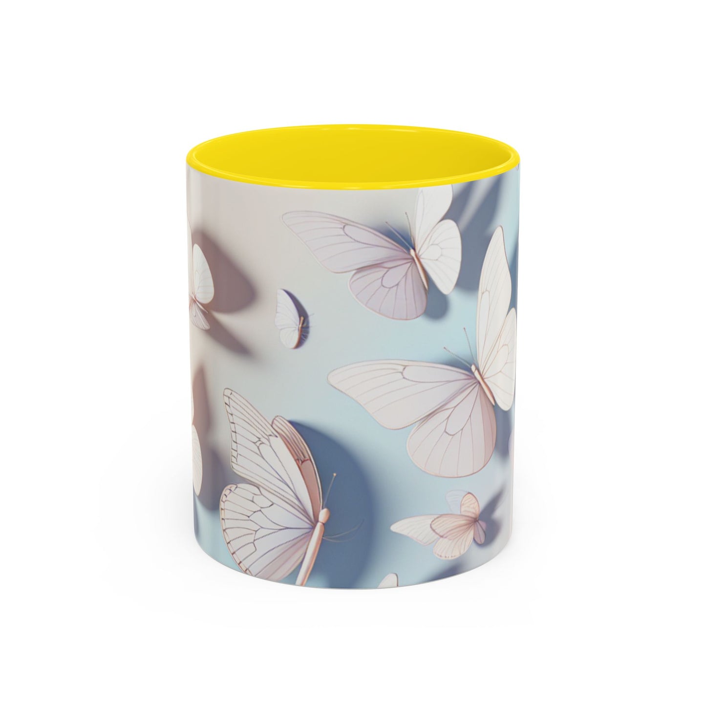 Elegant Butterfly Accent Coffee Mug, Floral Gift, Home Decor, Butterfly Design, Perfect for Birthdays, Nature Lovers