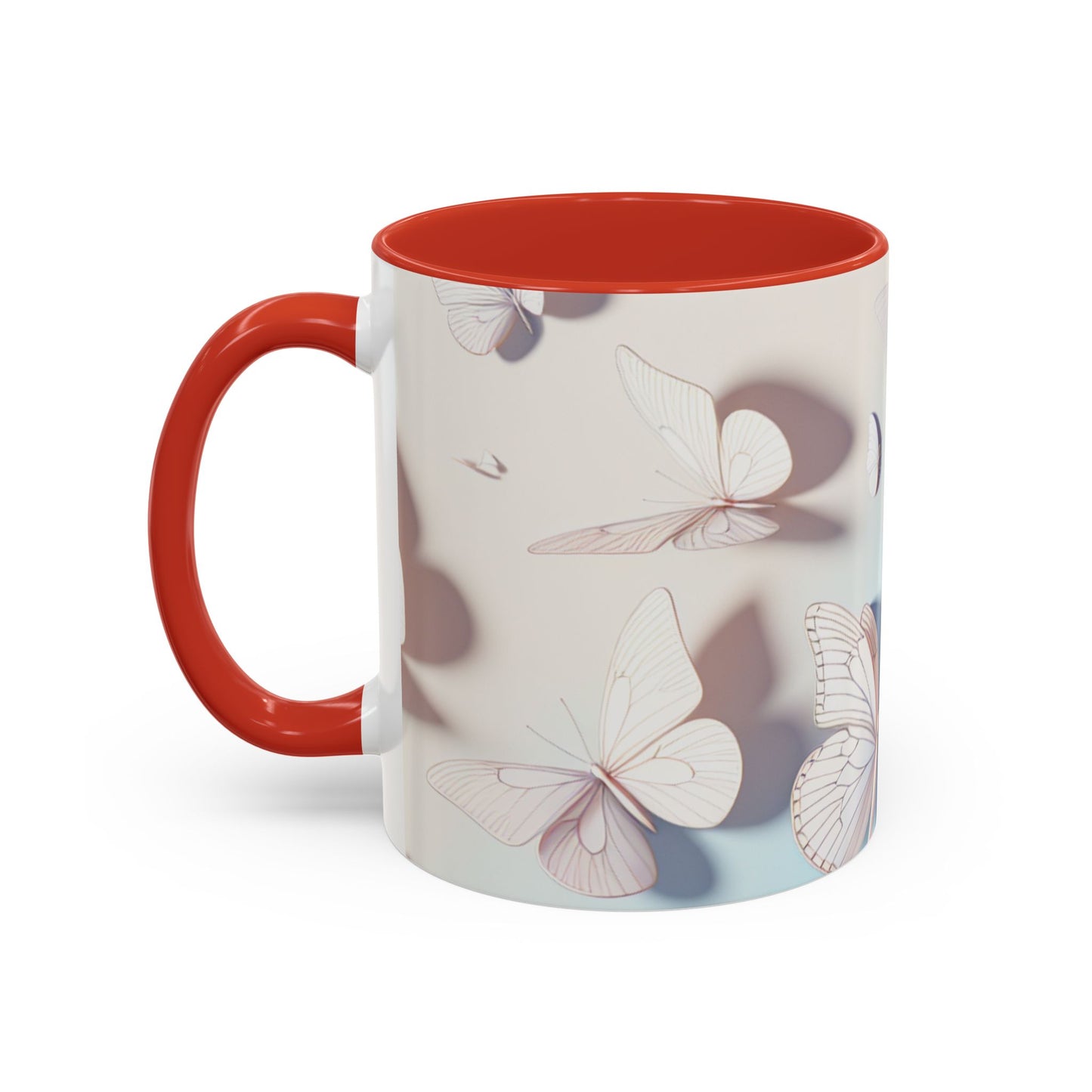Elegant Butterfly Accent Coffee Mug, Floral Gift, Home Decor, Butterfly Design, Perfect for Birthdays, Nature Lovers