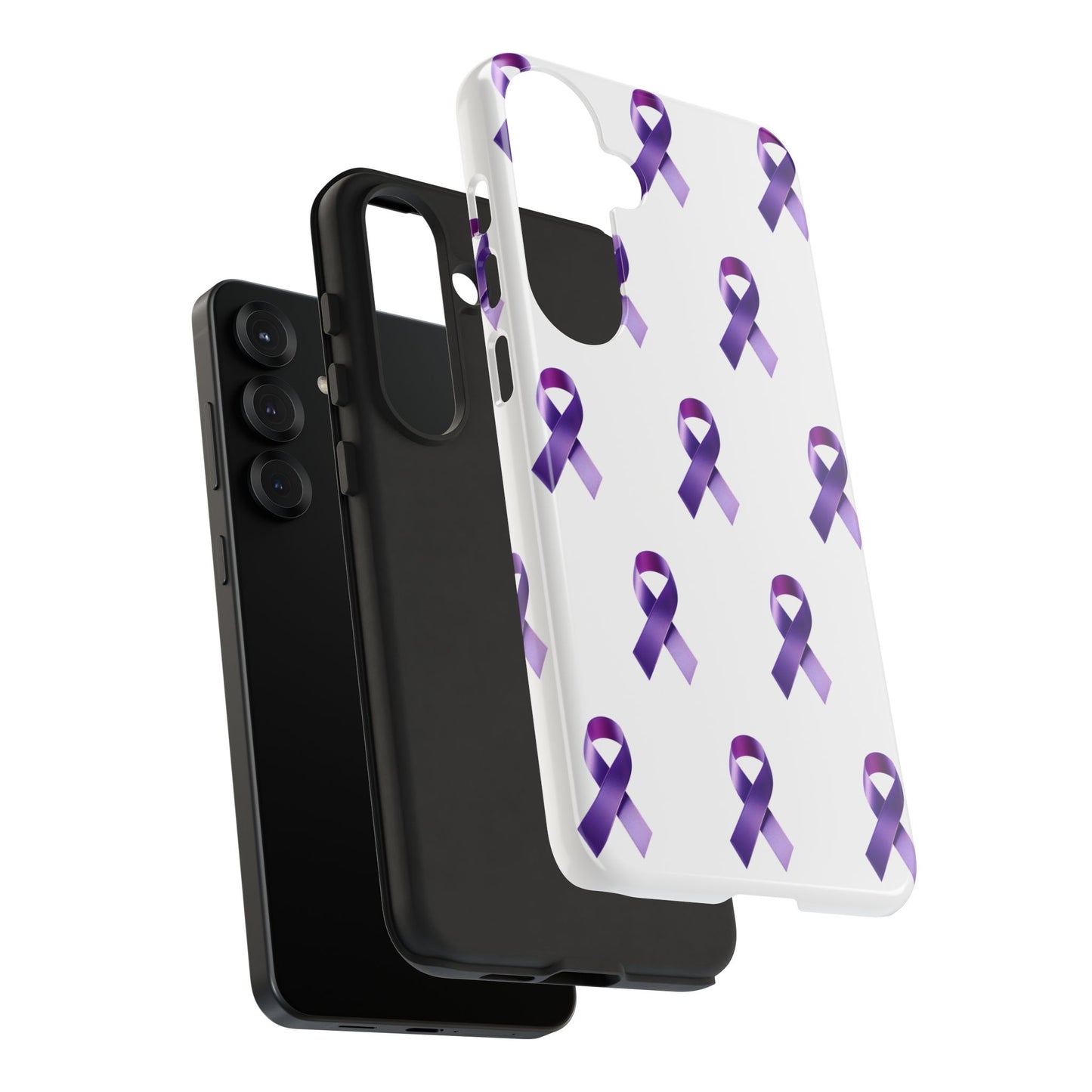Purple Ribbon Phone Case, Tough Cases for Cancer Awareness, Gift for Loved Ones, Supportive Phone Cover, Awareness Merchandise