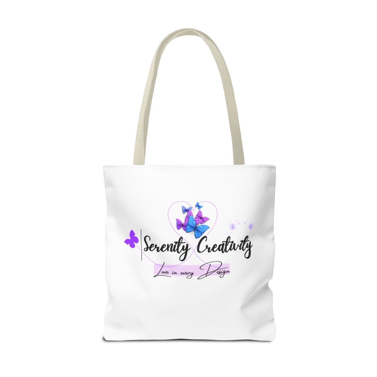 Serenity Creativity Tote Bag, AOP Art Bag, Stylish Tote, Gift for Creatives, Butterfly Design, Eco-Friendly Shopper