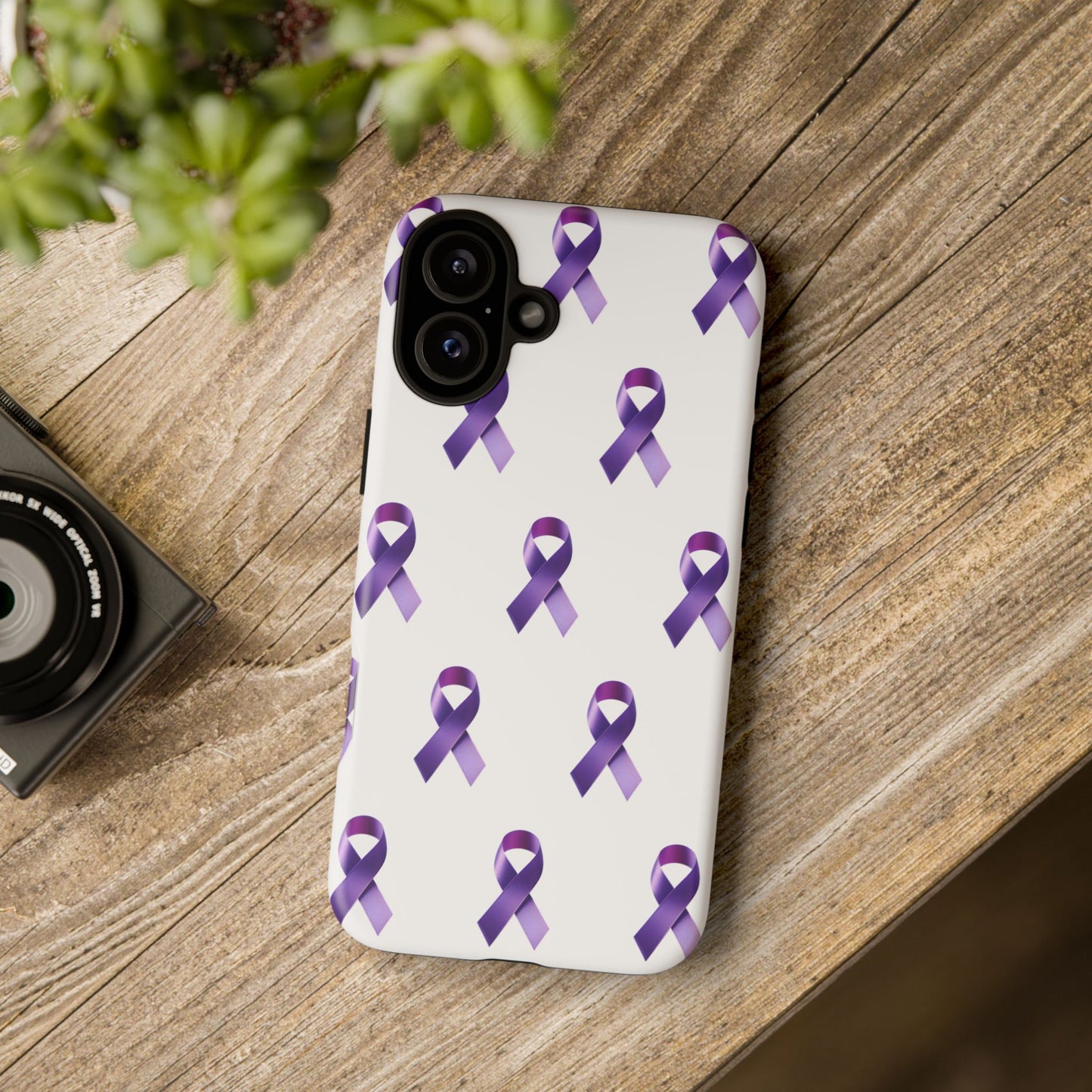 Purple Ribbon Phone Case, Tough Cases for Cancer Awareness, Gift for Loved Ones, Supportive Phone Cover, Awareness Merchandise